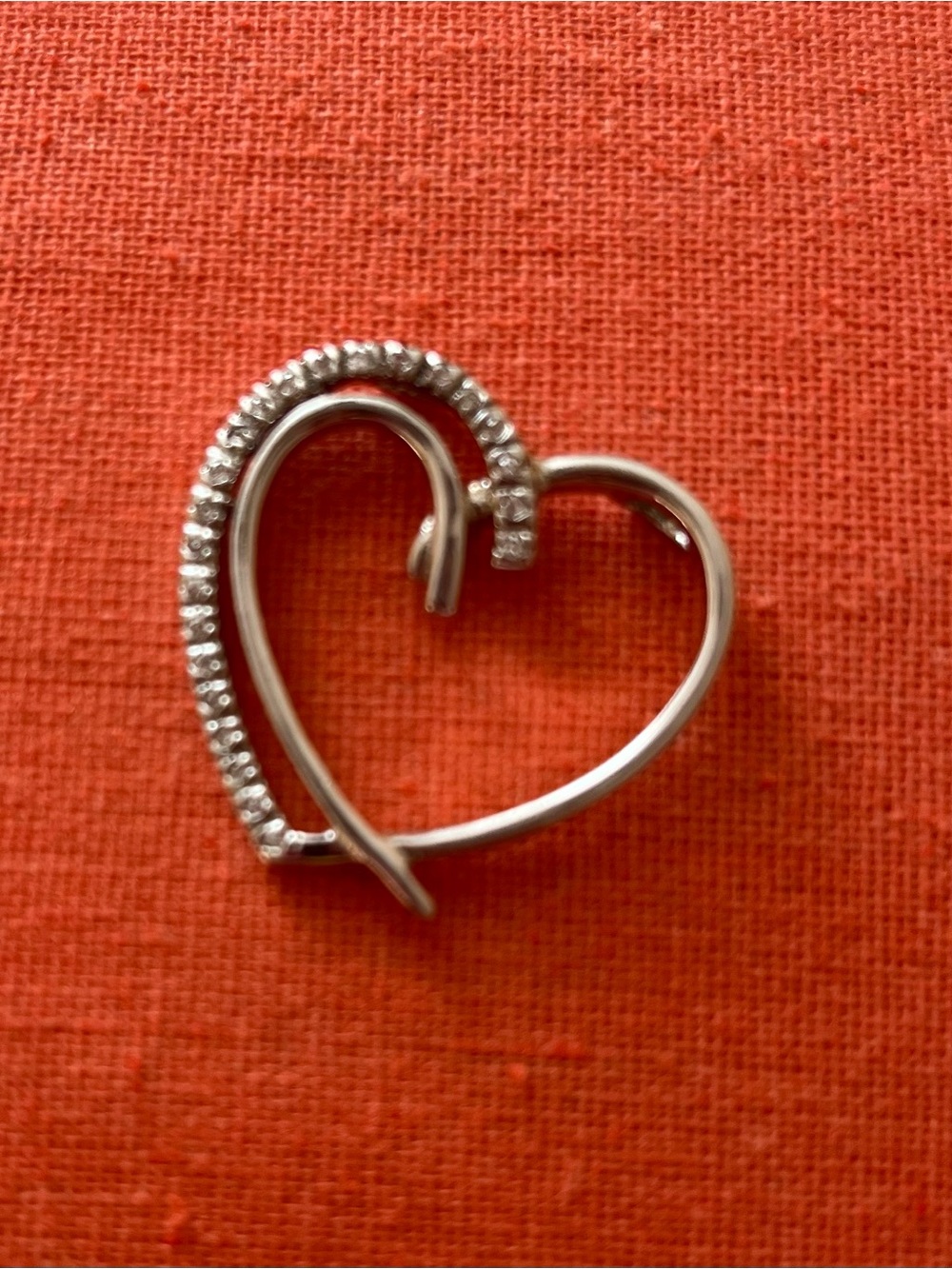 Sterling Silver 925 Heart Pendant with Cubic Zirconia Accent